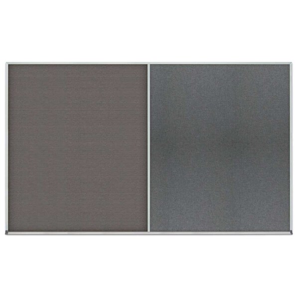 Triple Door Radius Corkboard, 72"x48", Bla, UV70055RC-BLACK-CLOUD
